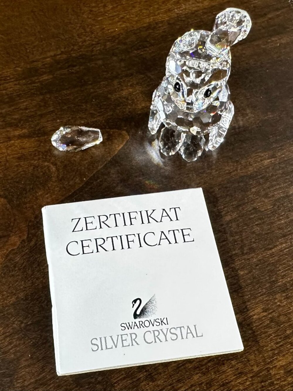 Swarovski Crystal Mother Rabbit Bunny Figurine Retired 7623 055 000 w/box-BROKEN